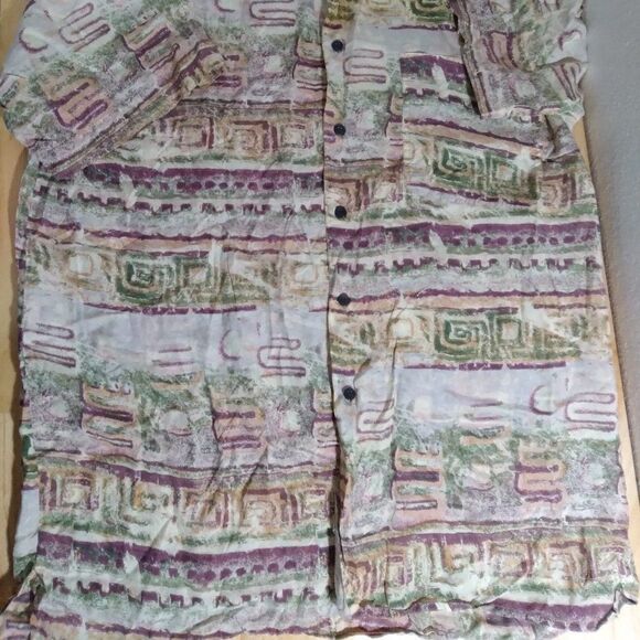 Vintage Robert Stock Abstract Pattern Silk Shirt - Picture 3 of 8